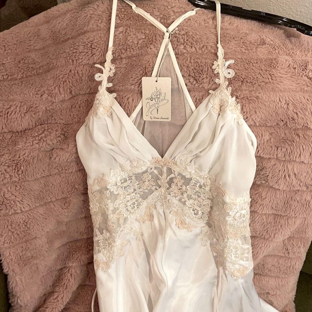 NWT Lace & Satin Full-Length Racerback Nightie